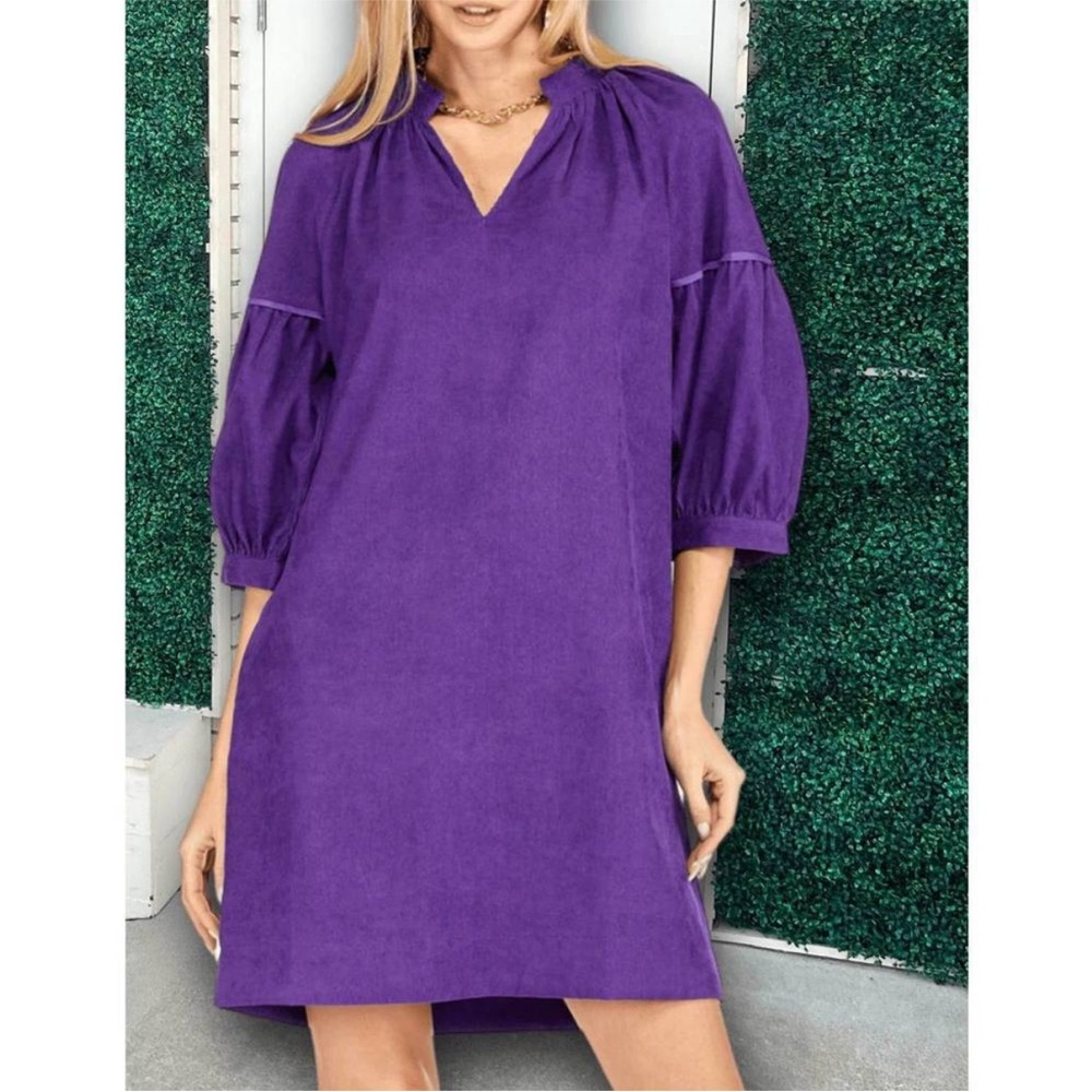 Joy Joy purple corduroy Hannah dress sz M